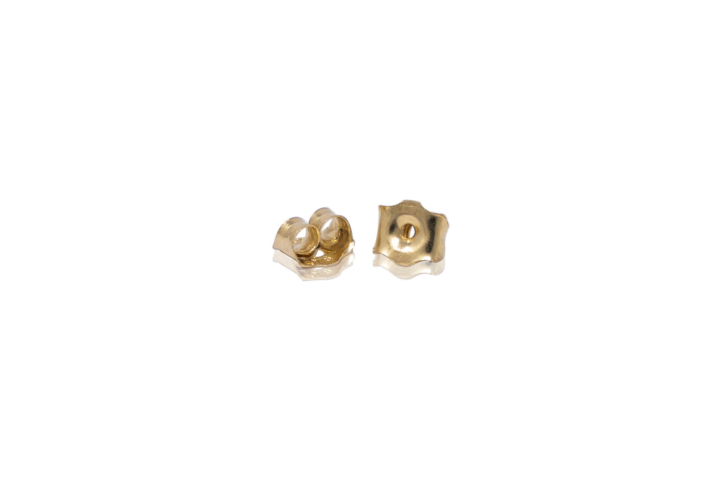 14k Gold Round Stone Push Back Earrings