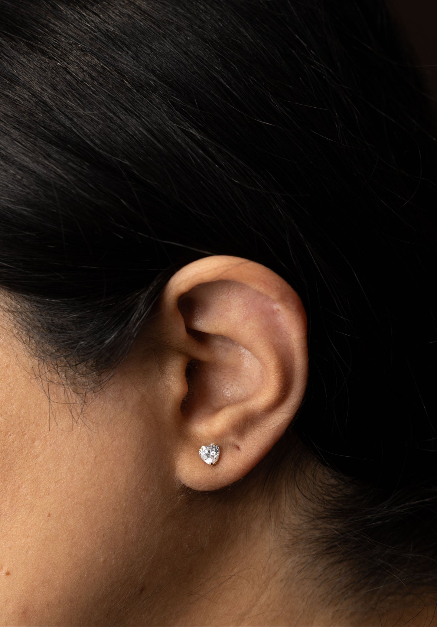 14k Gold Heart Studs