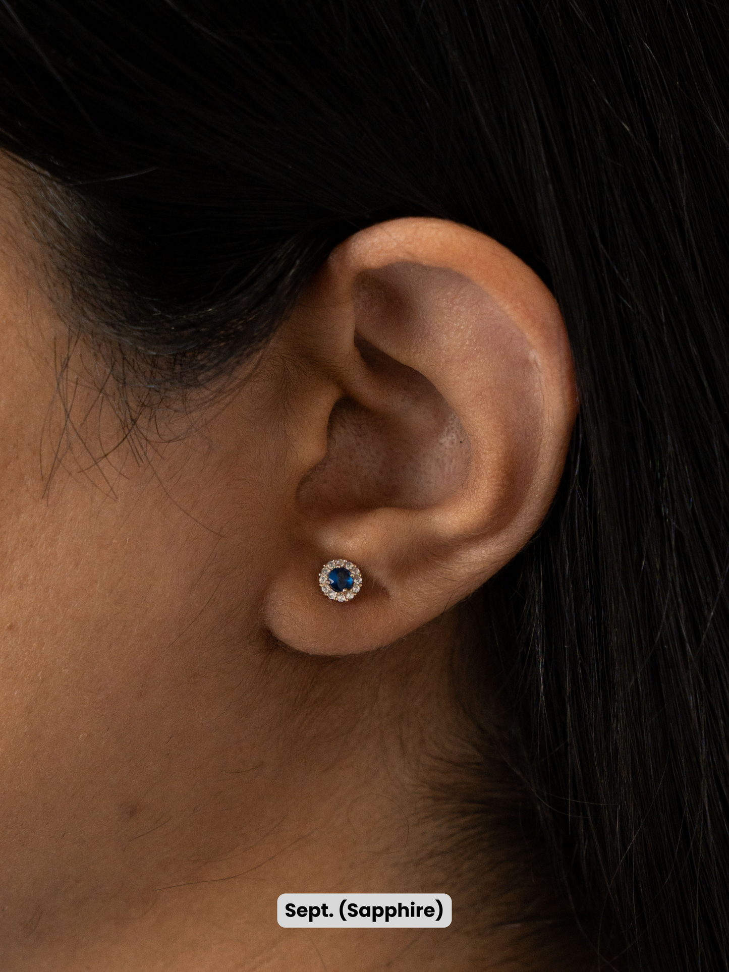 14k Gold Round Birthstone Earrings