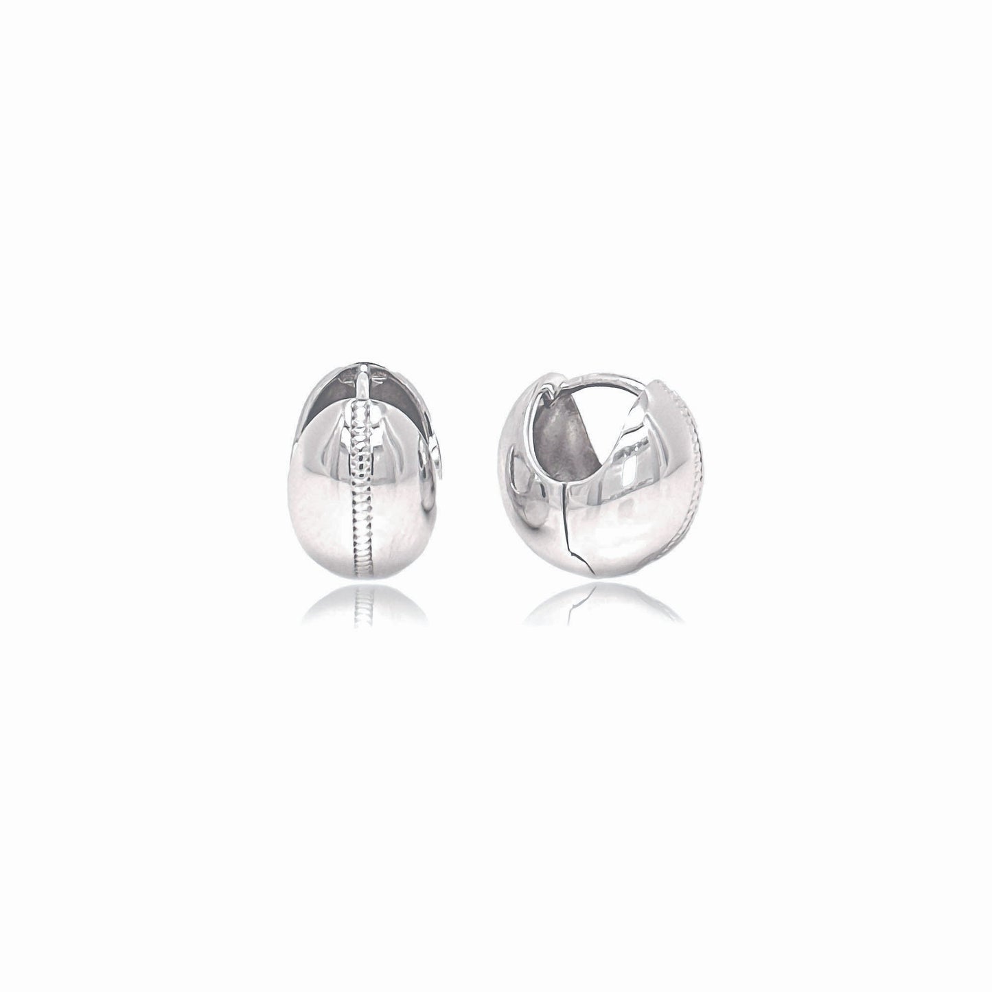 Sterling Silver Small Chunky Ball Huggies