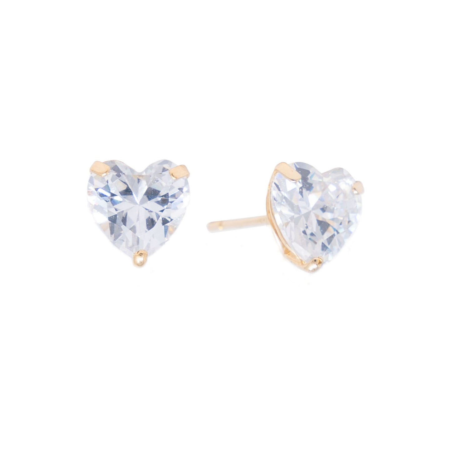 14k Gold Heart Studs