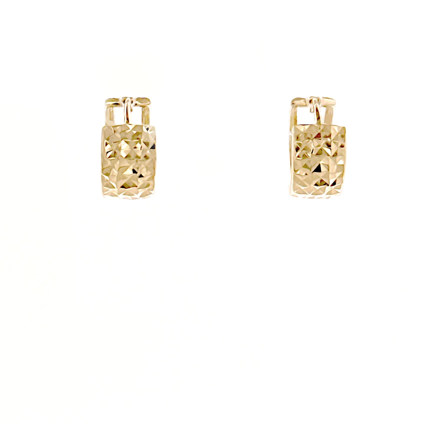 14k Gold Diamond Cut Thick Huggies
