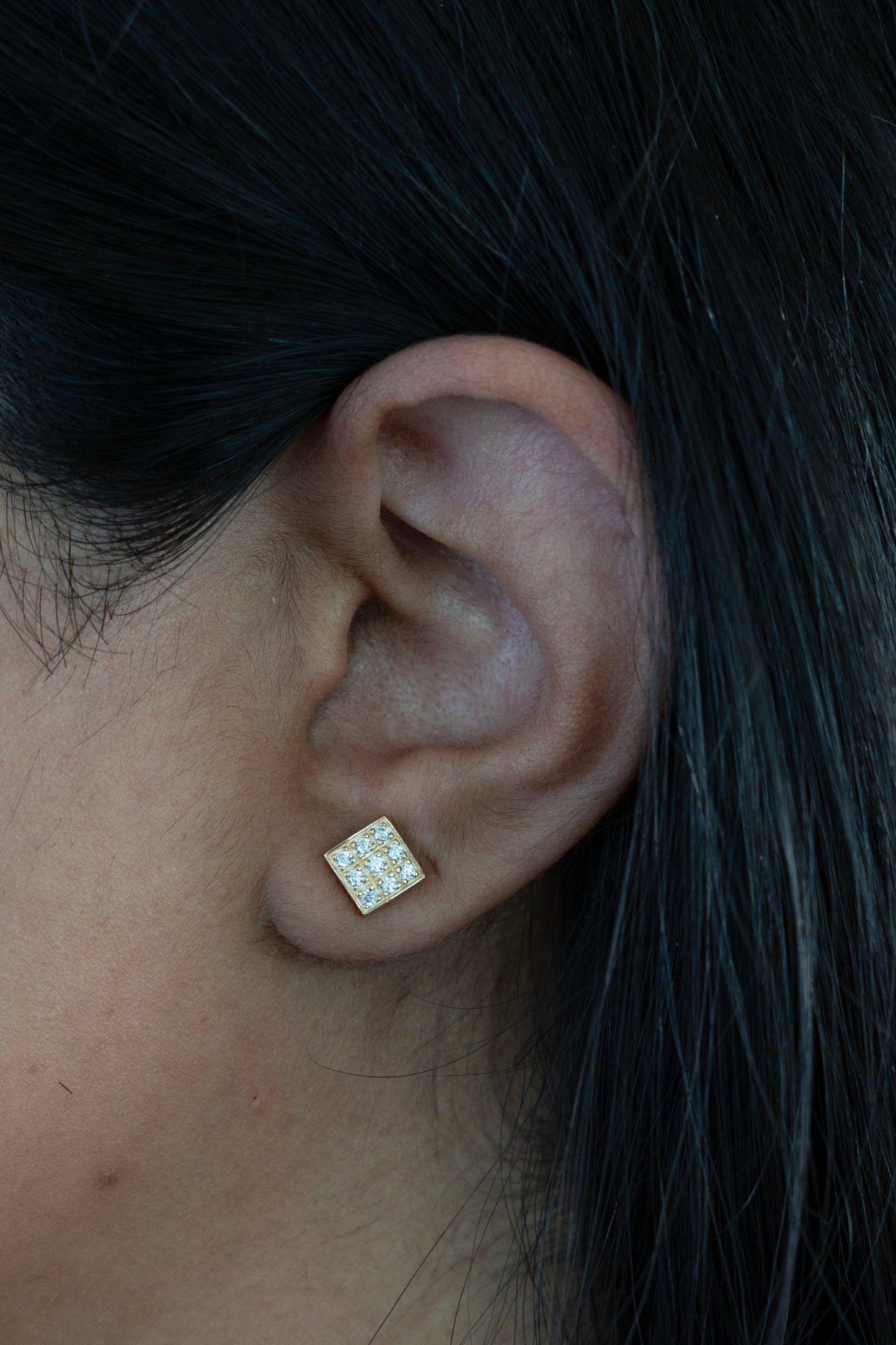 14k Gold Square Studs