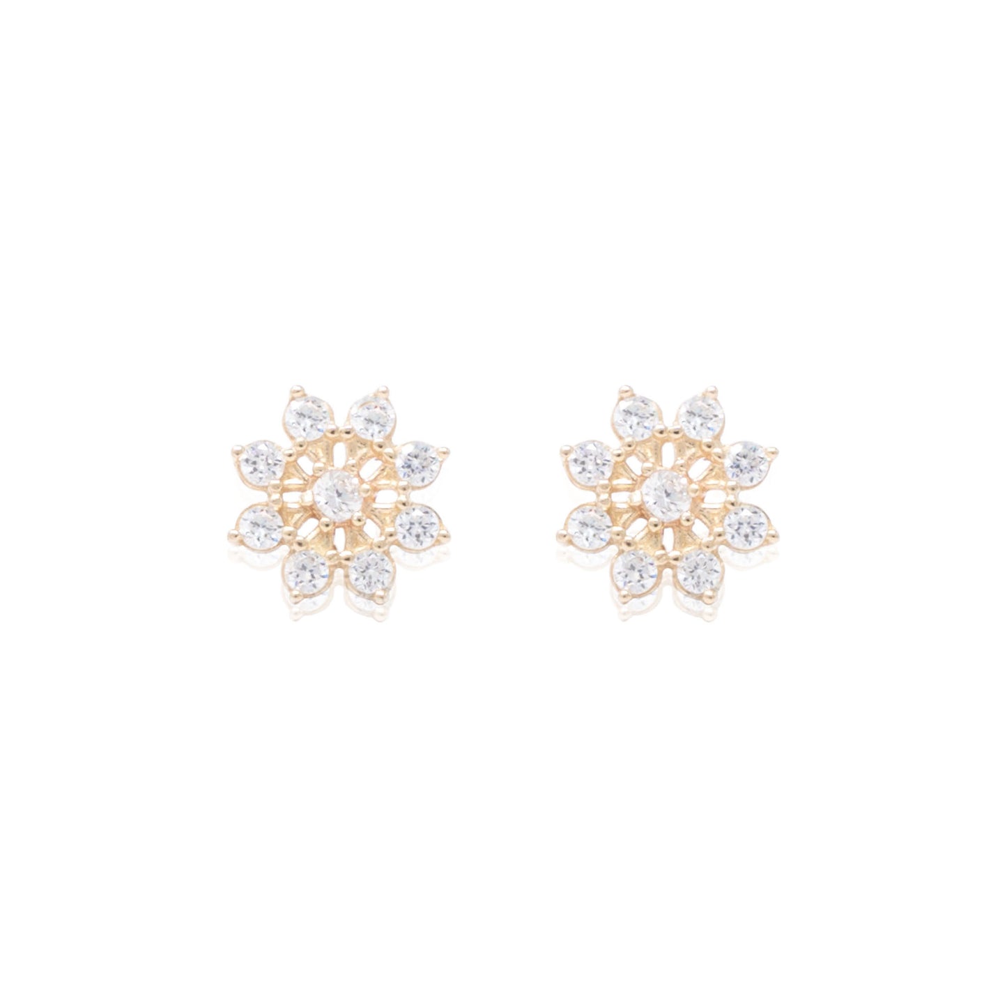 14k Gold Flower Stud Earrings