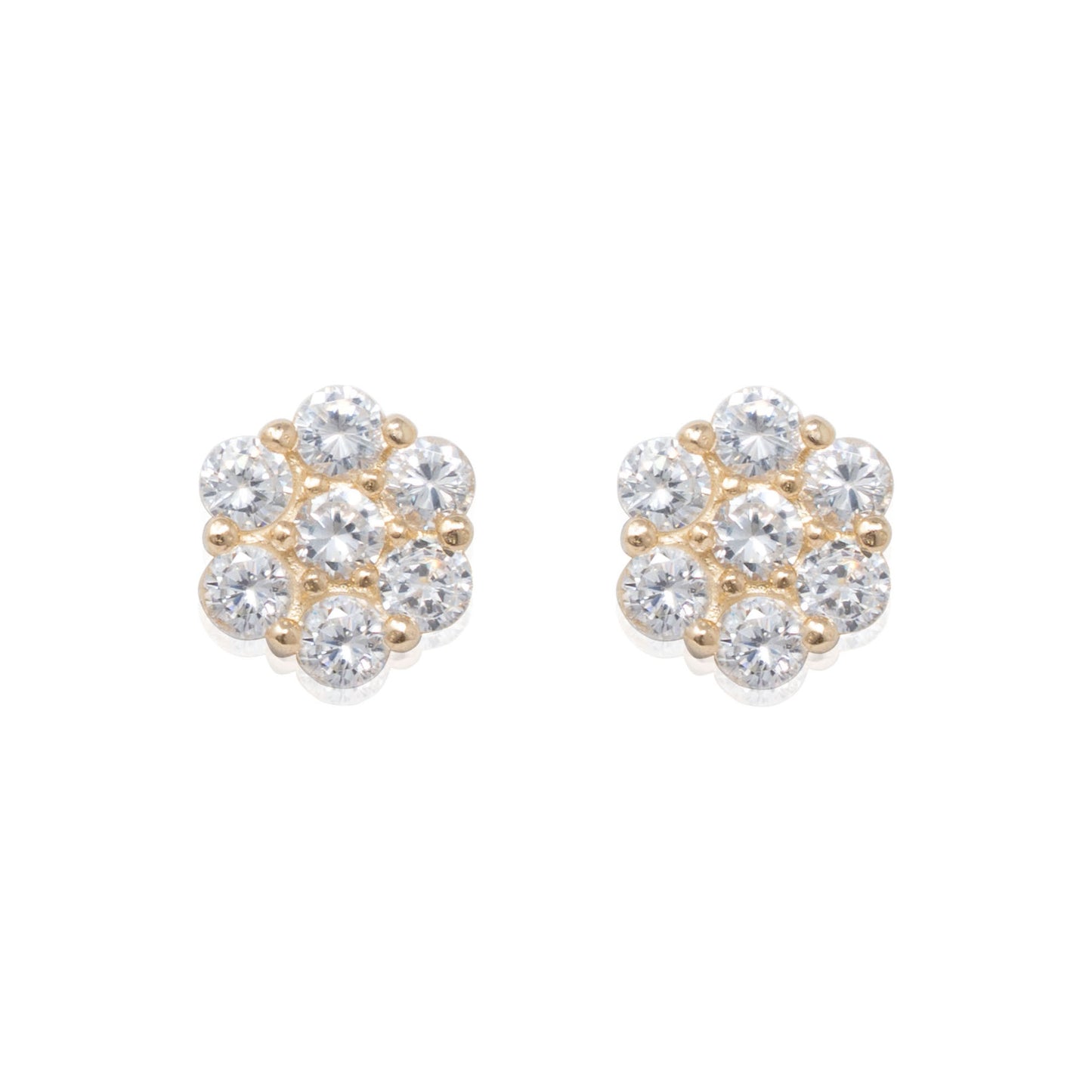 14k Gold Large Flower Studs