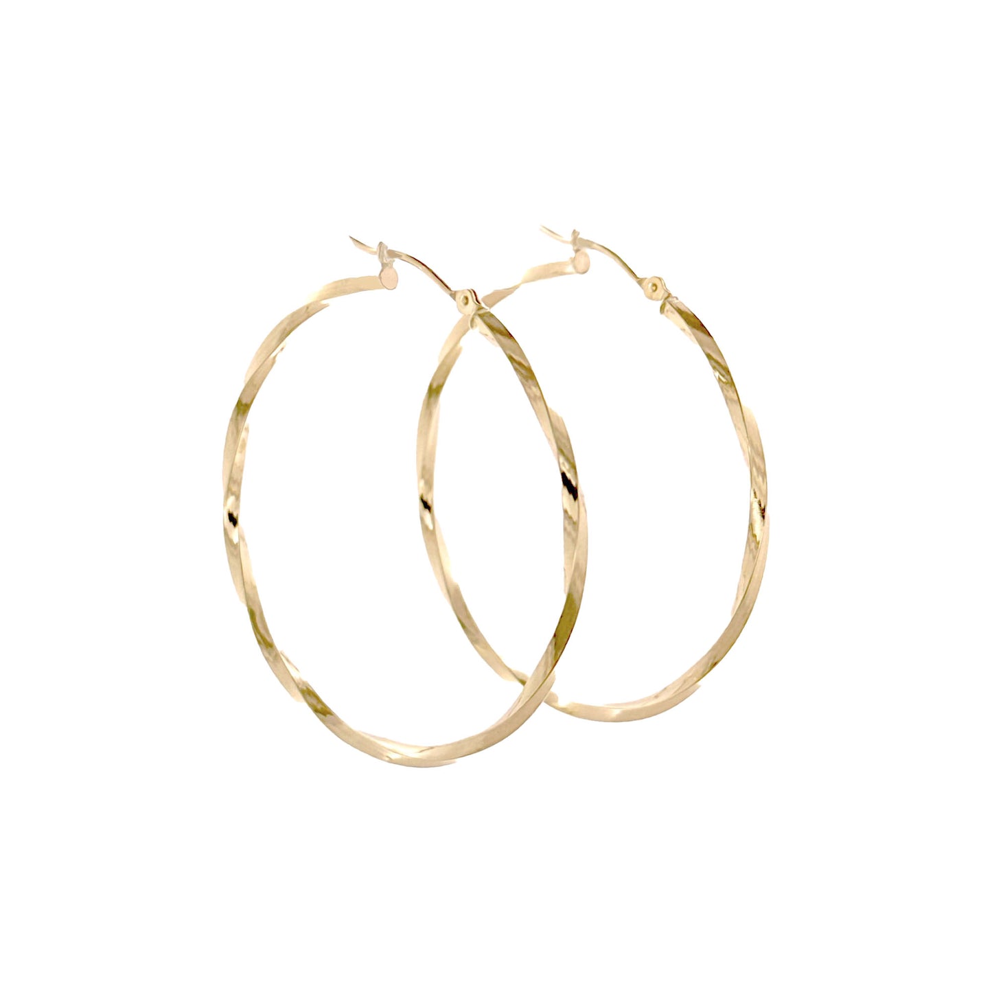 14k Gold Twisted Hoops