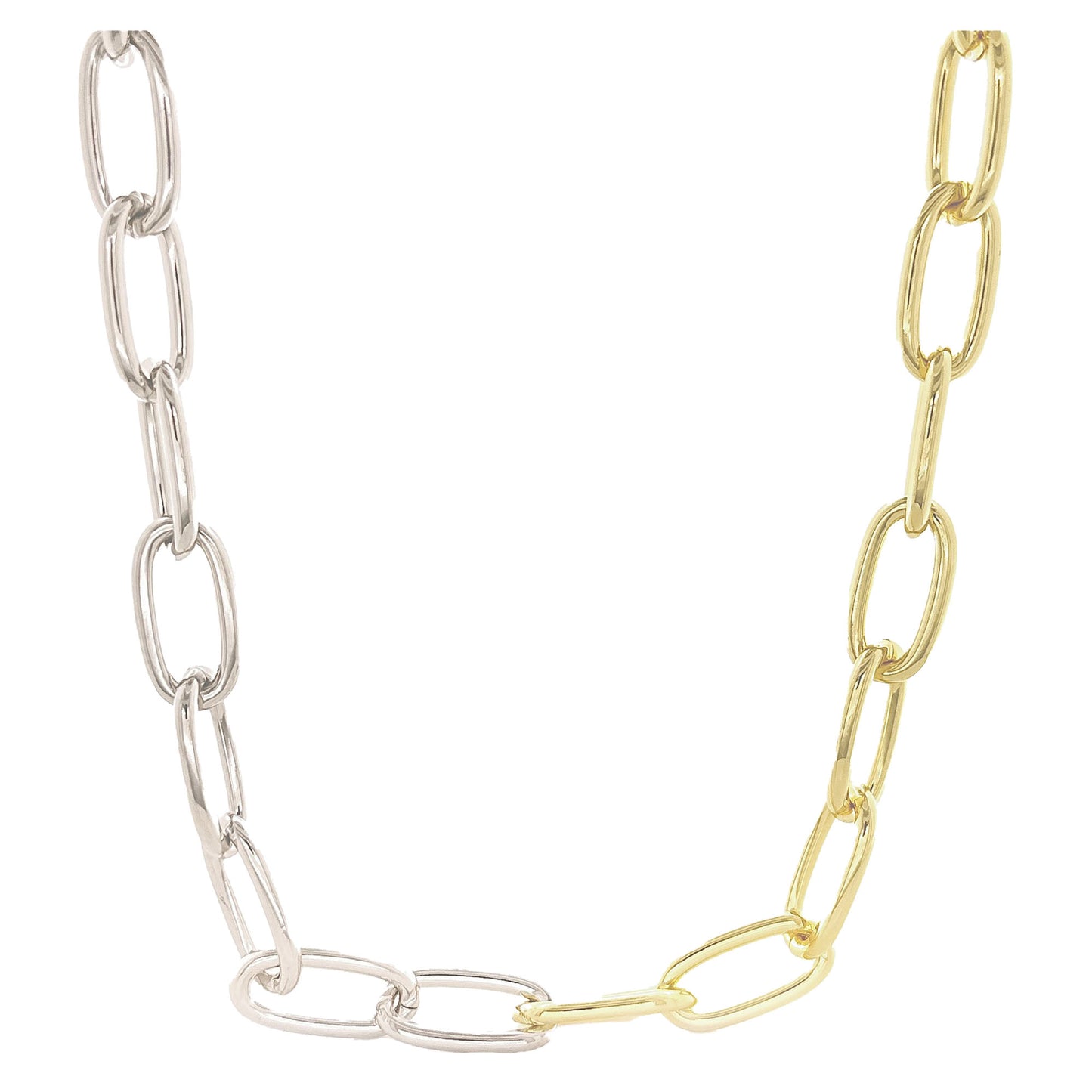 Two Tone Paperclip Chunky Necklace