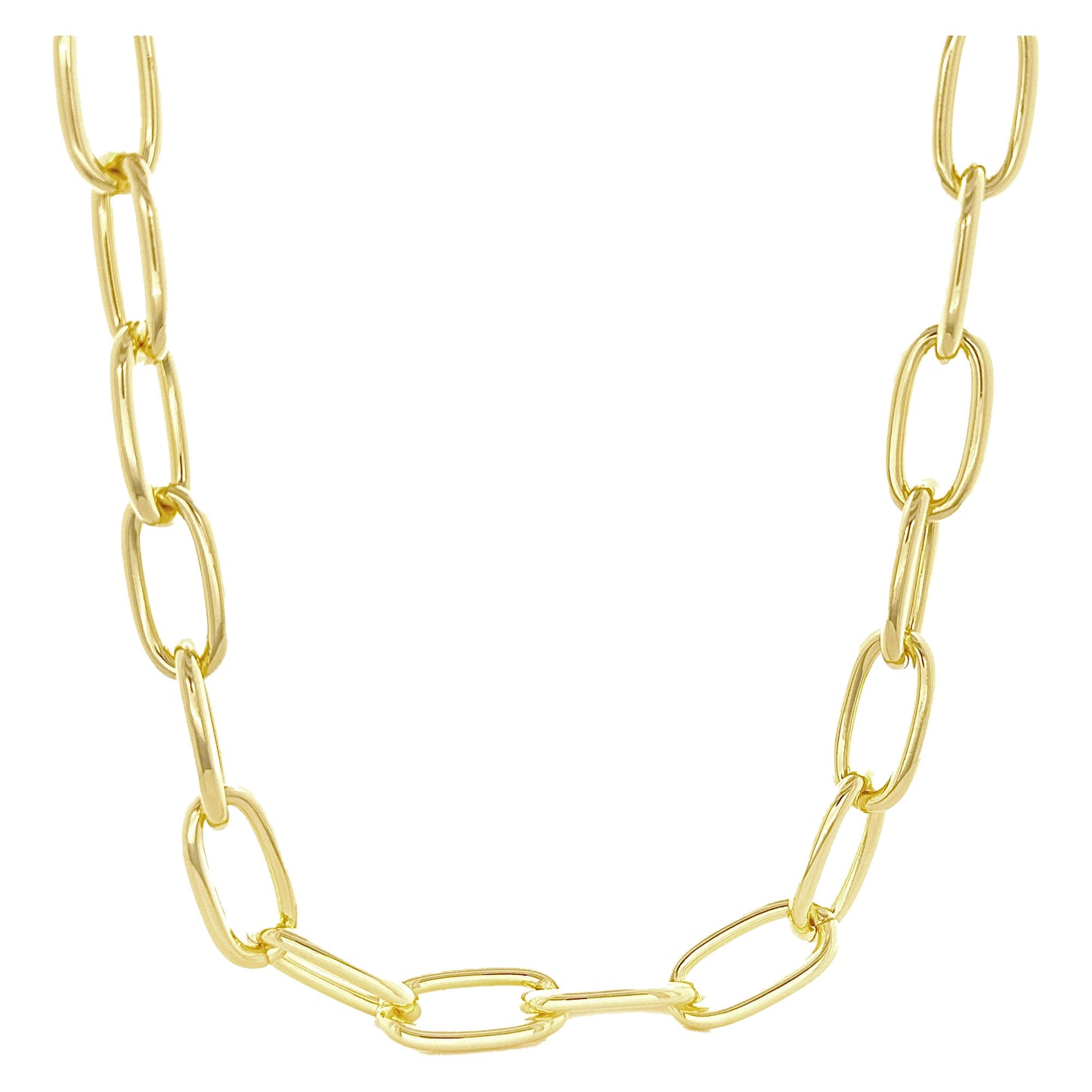 Gold Paperclip Chunky Necklace