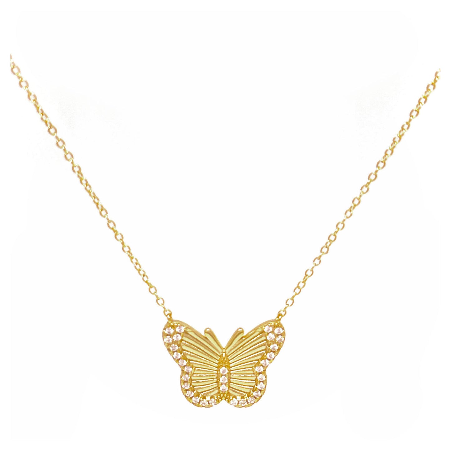 Gold Butterfly Pendant Necklace