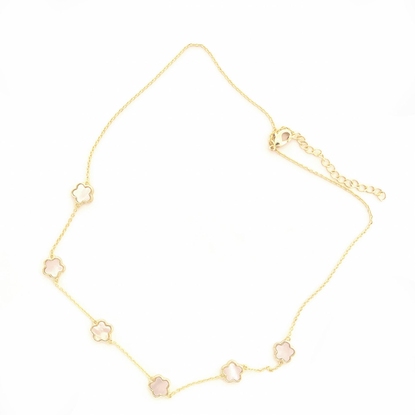 Gold Clover Mother of Pearl Necklace