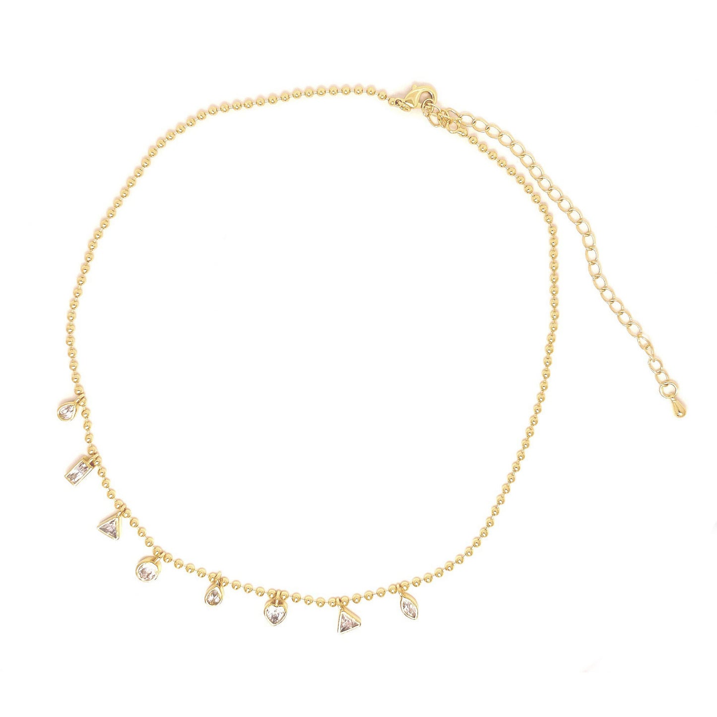 Gold Shapes Charm Necklace