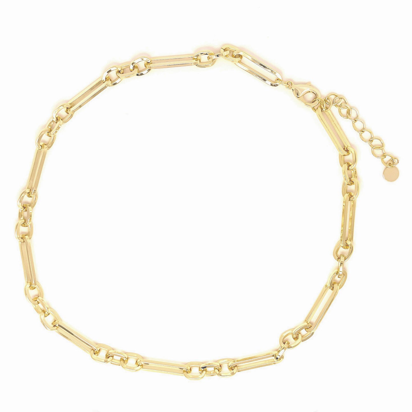 Gold Elongated Paperclip Necklace