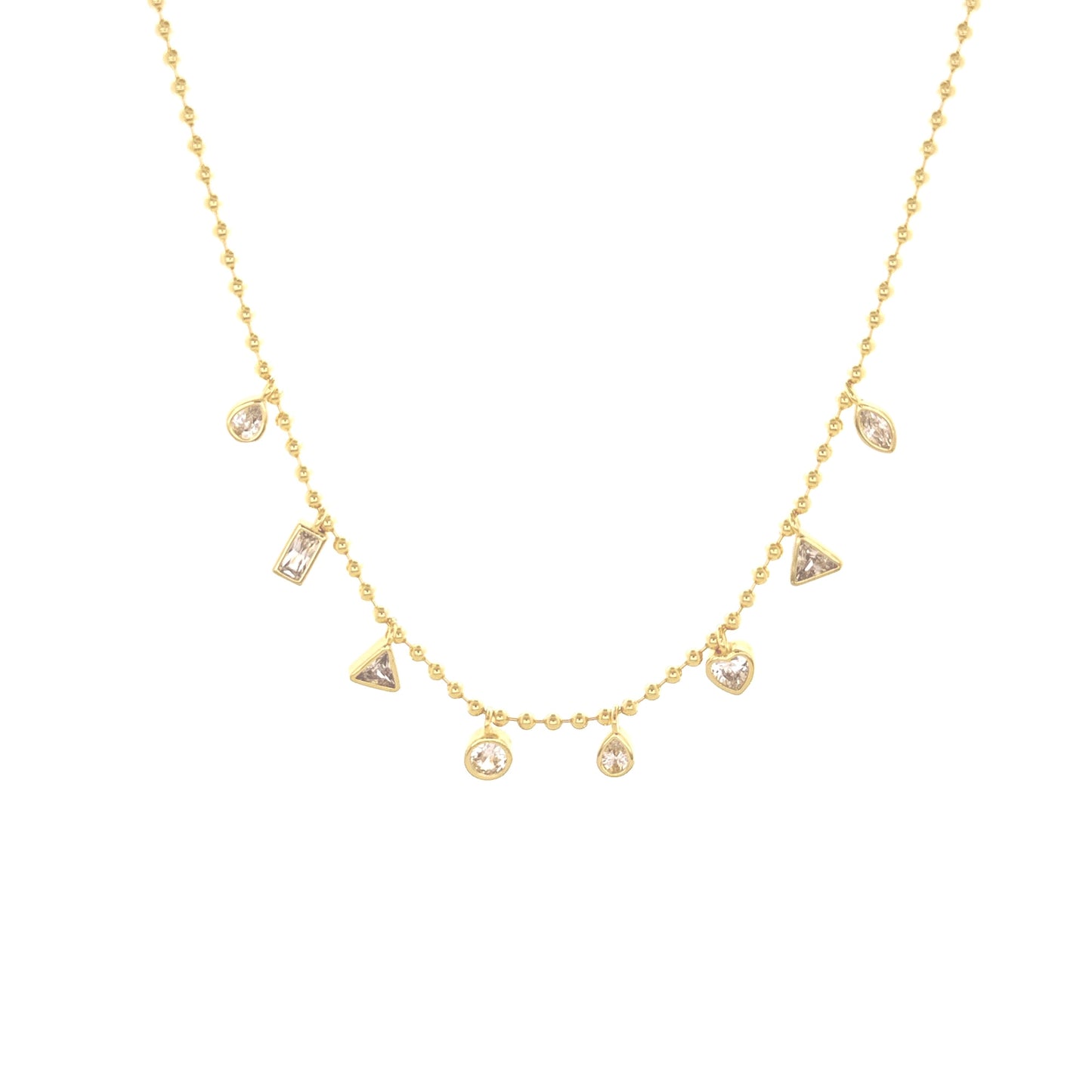 Gold Shapes Charm Necklace