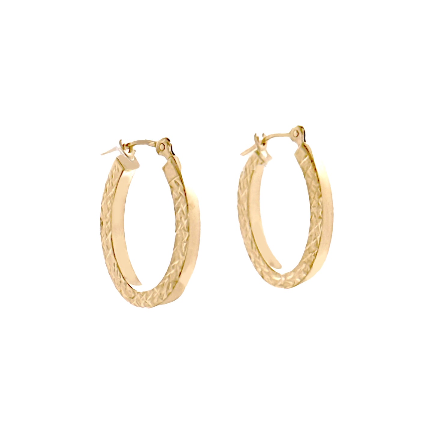 14k Gold Oval Hoops