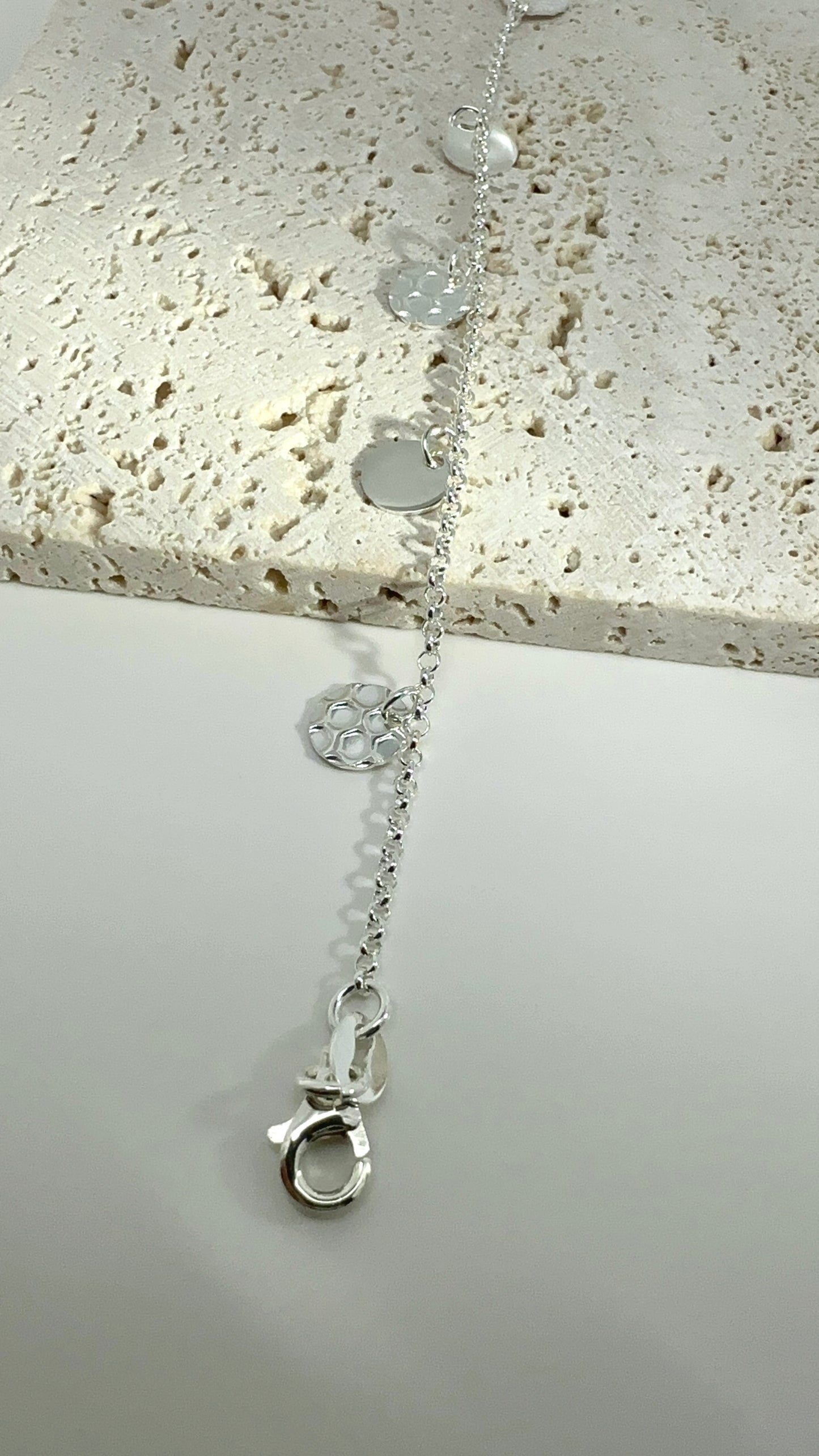 Sterling Silver Dangling Coin Anklet