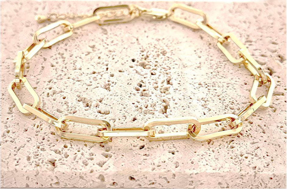 Gold Chunky Paperclip Anklet