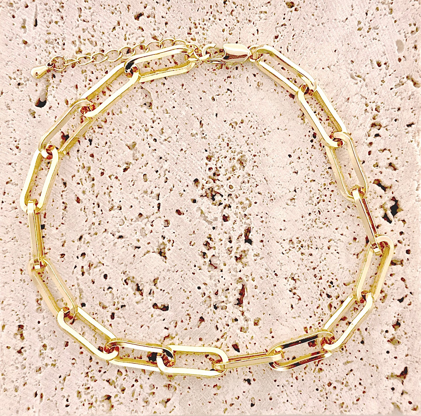 Gold Chunky Paperclip Anklet