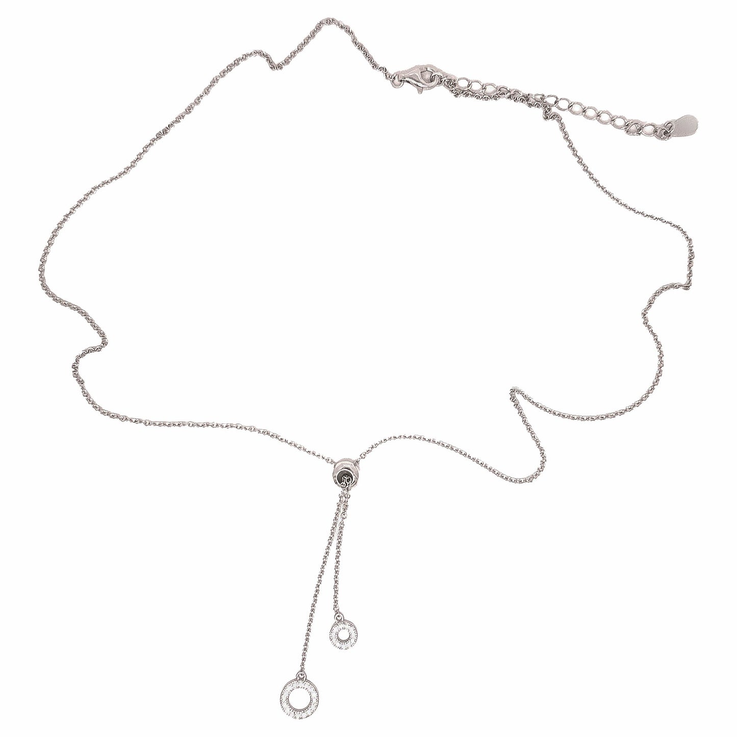 Sterling Silver Lariat Circle Necklace