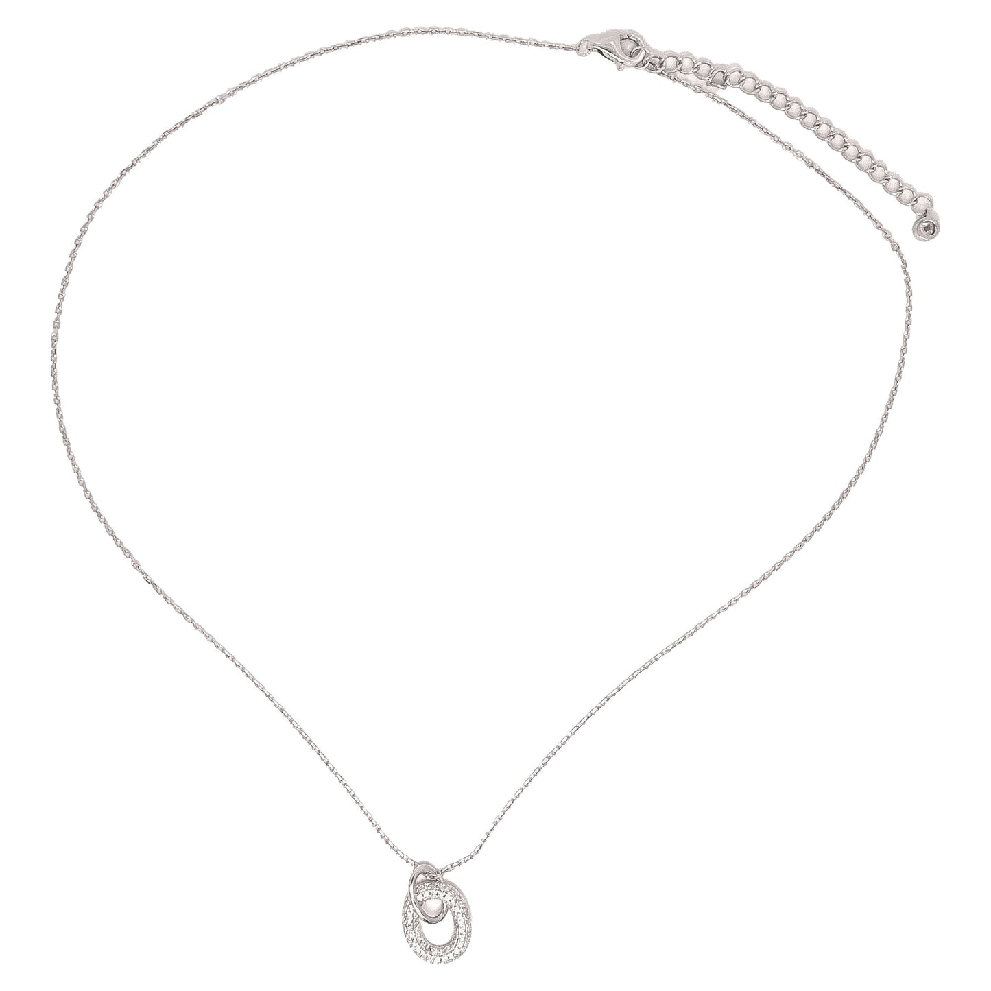Sterling Silver Oval Pendant Necklace