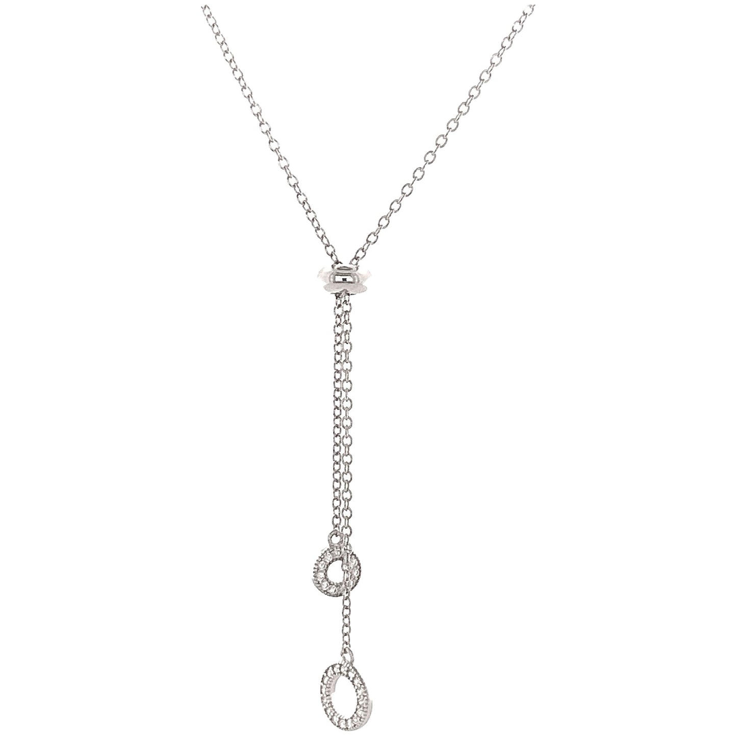 Sterling Silver Lariat Circle Necklace