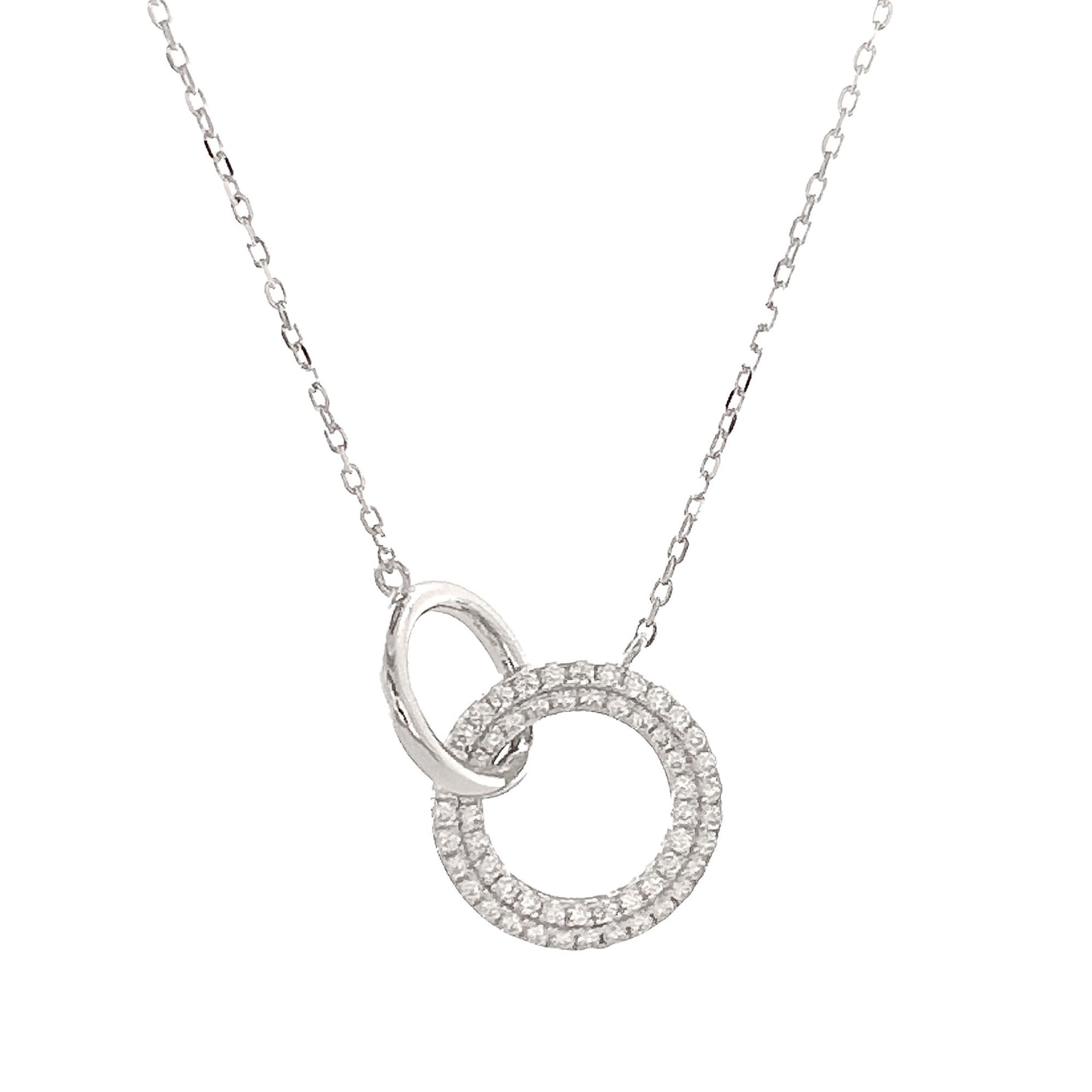 Sterling Silver Interlocking Circle Necklace