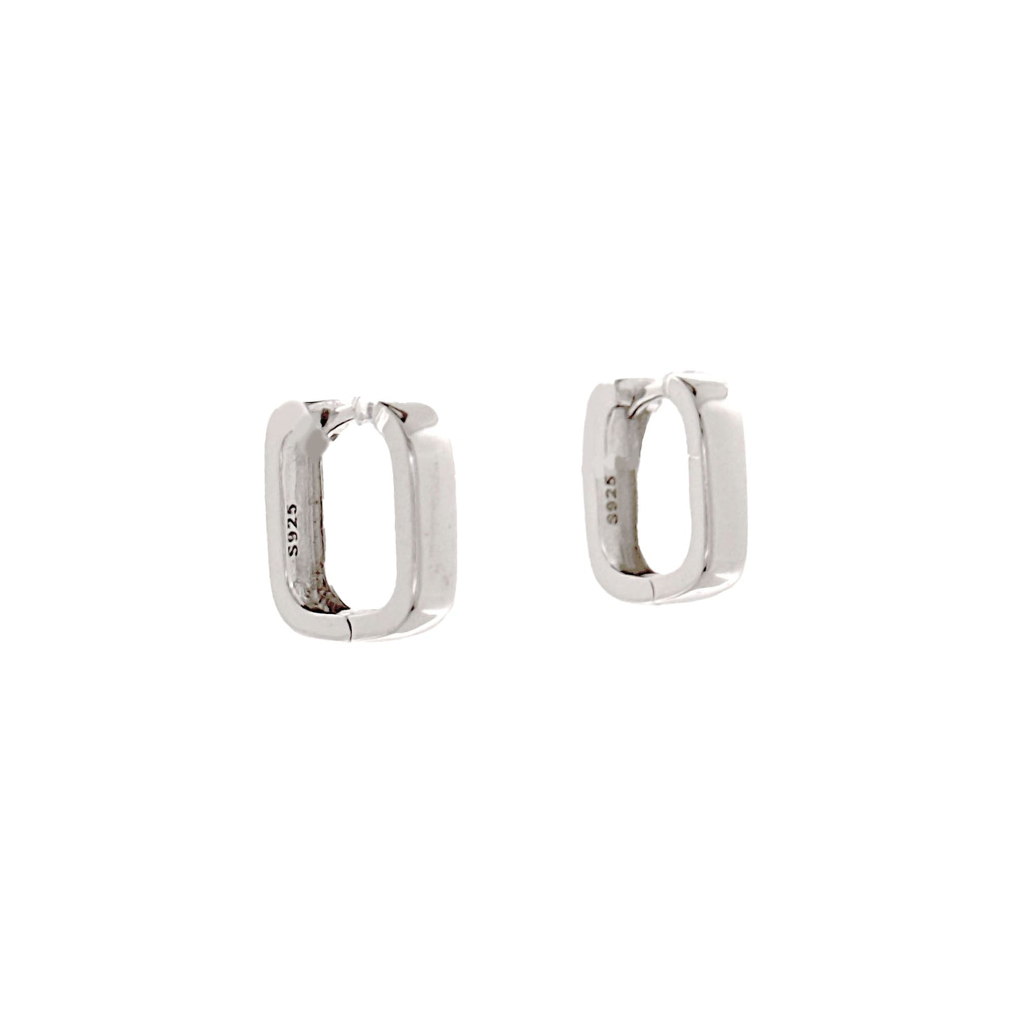 Sterling Silver Small Oval Huggies