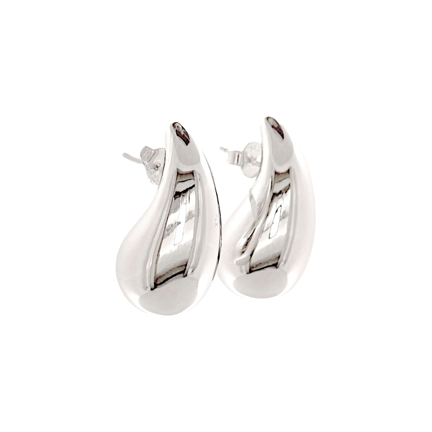 Sterling Silver Chunky Teardrop Earrings