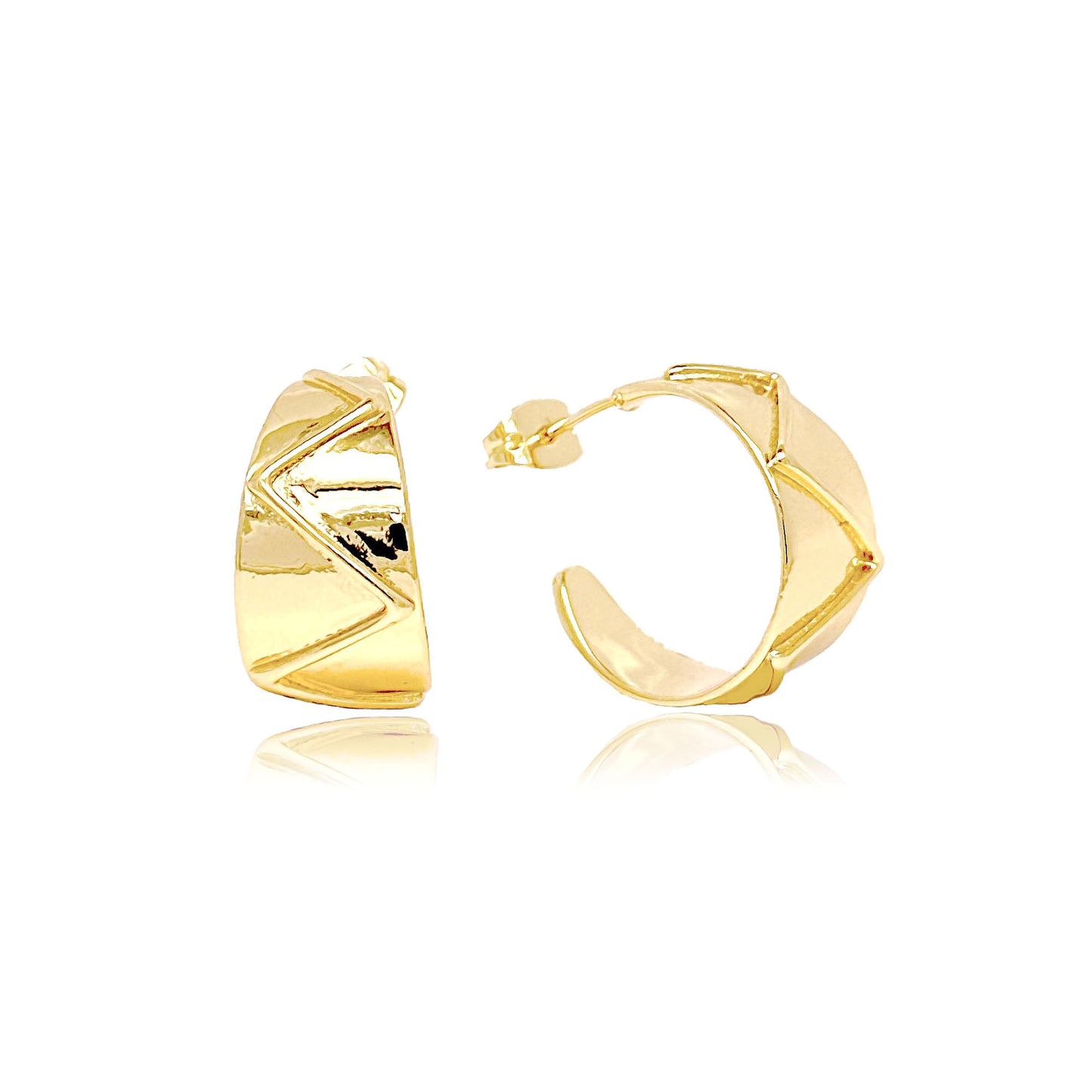 14k Gold Filled Geometric Thick Hoops