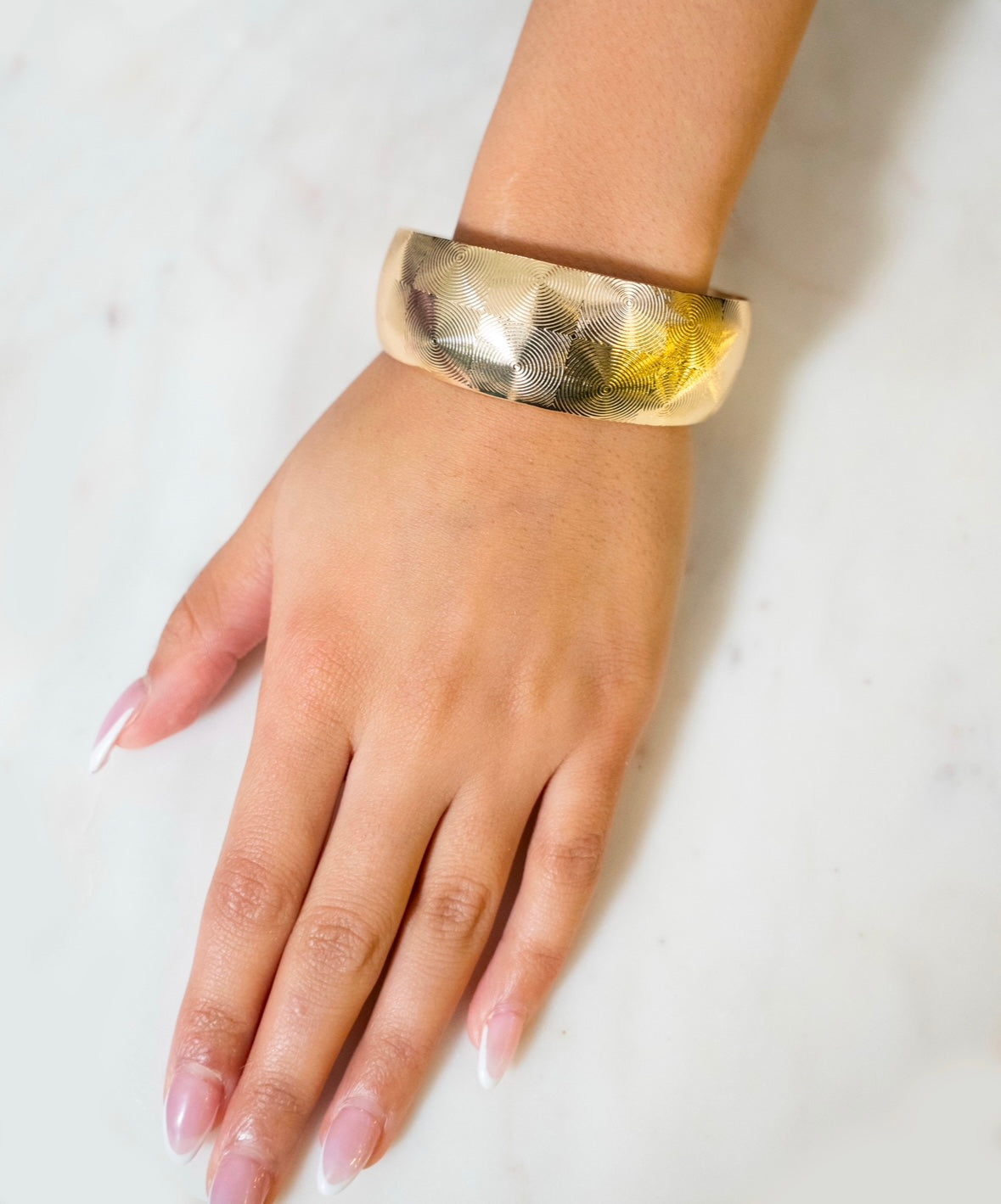 14k Gold Filled Patterned Cuff Bangle