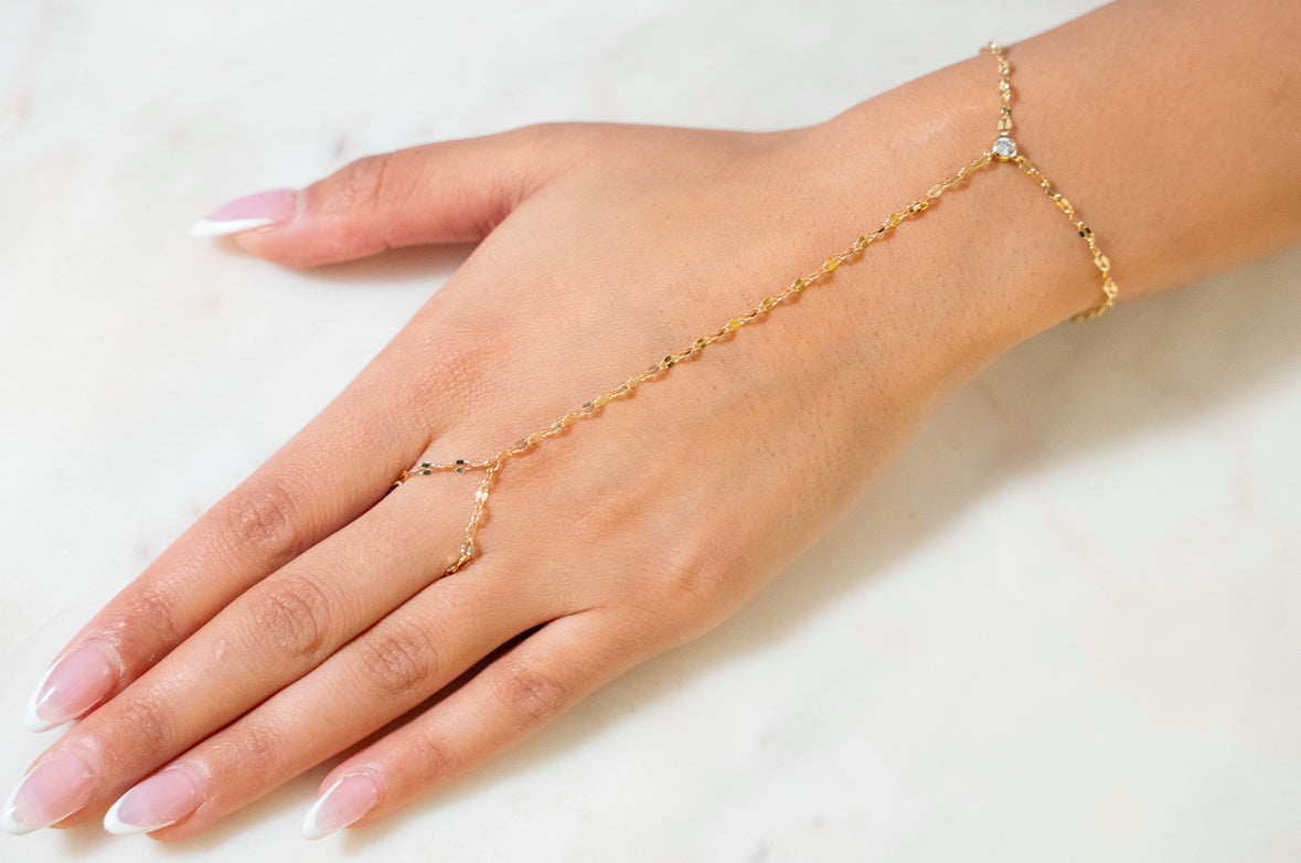 Gold Hand Chain Shimmery Bracelet