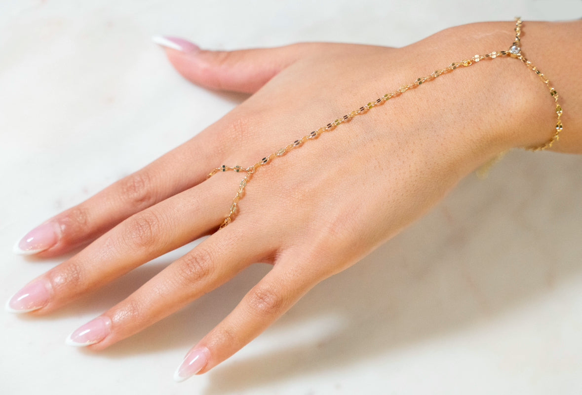 Gold Hand Chain Shimmery Bracelet