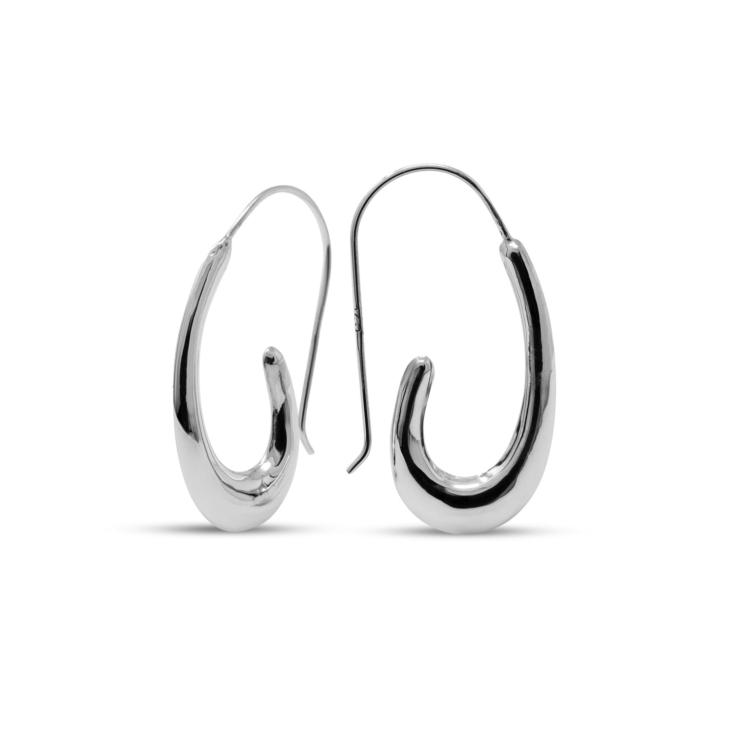 Sterling Silver Curved Earrings