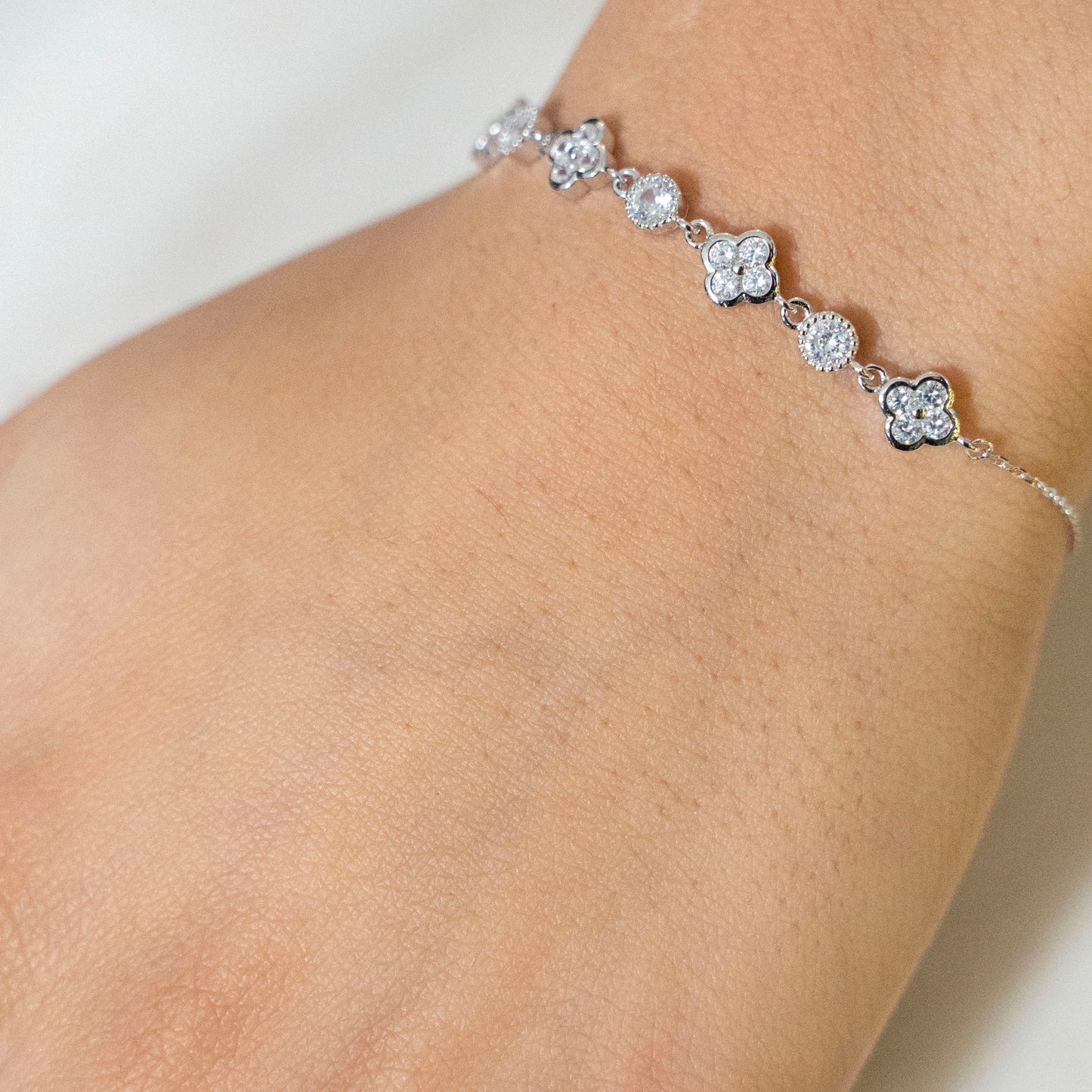 Sterling Silver Clover Bracelet