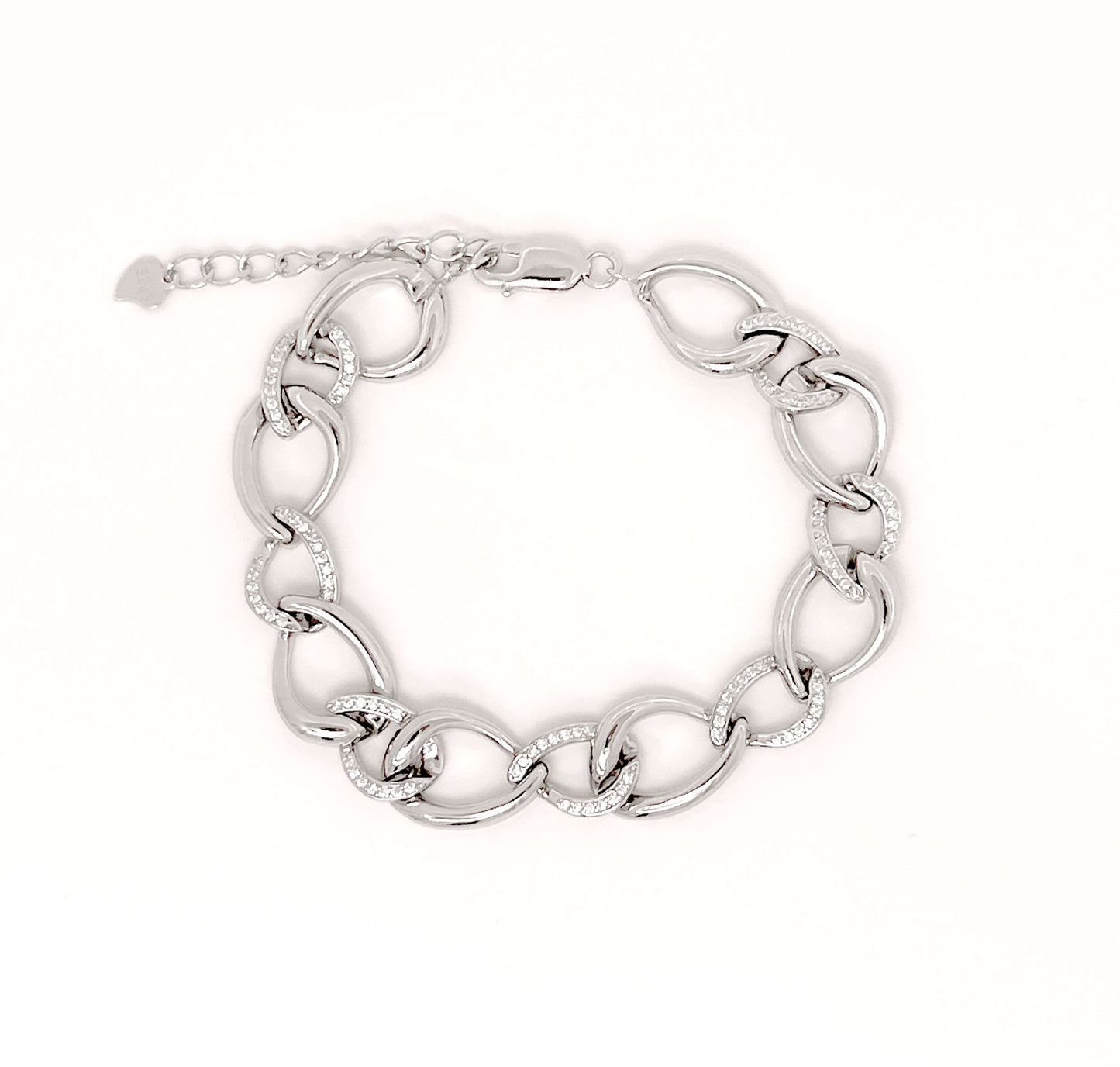 Sterling Silver Large Curb Link Bracelet