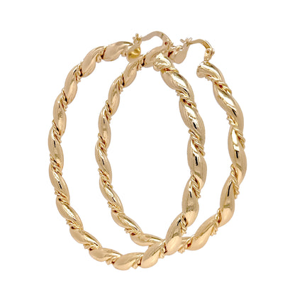 14k Gold Filled Extra Large Twisted Hoop Earrings