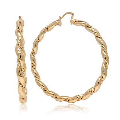 14k Gold Filled Extra Large Twisted Hoop Earrings