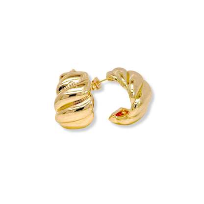 14k Gold Filled Croissant Chunky Earrings