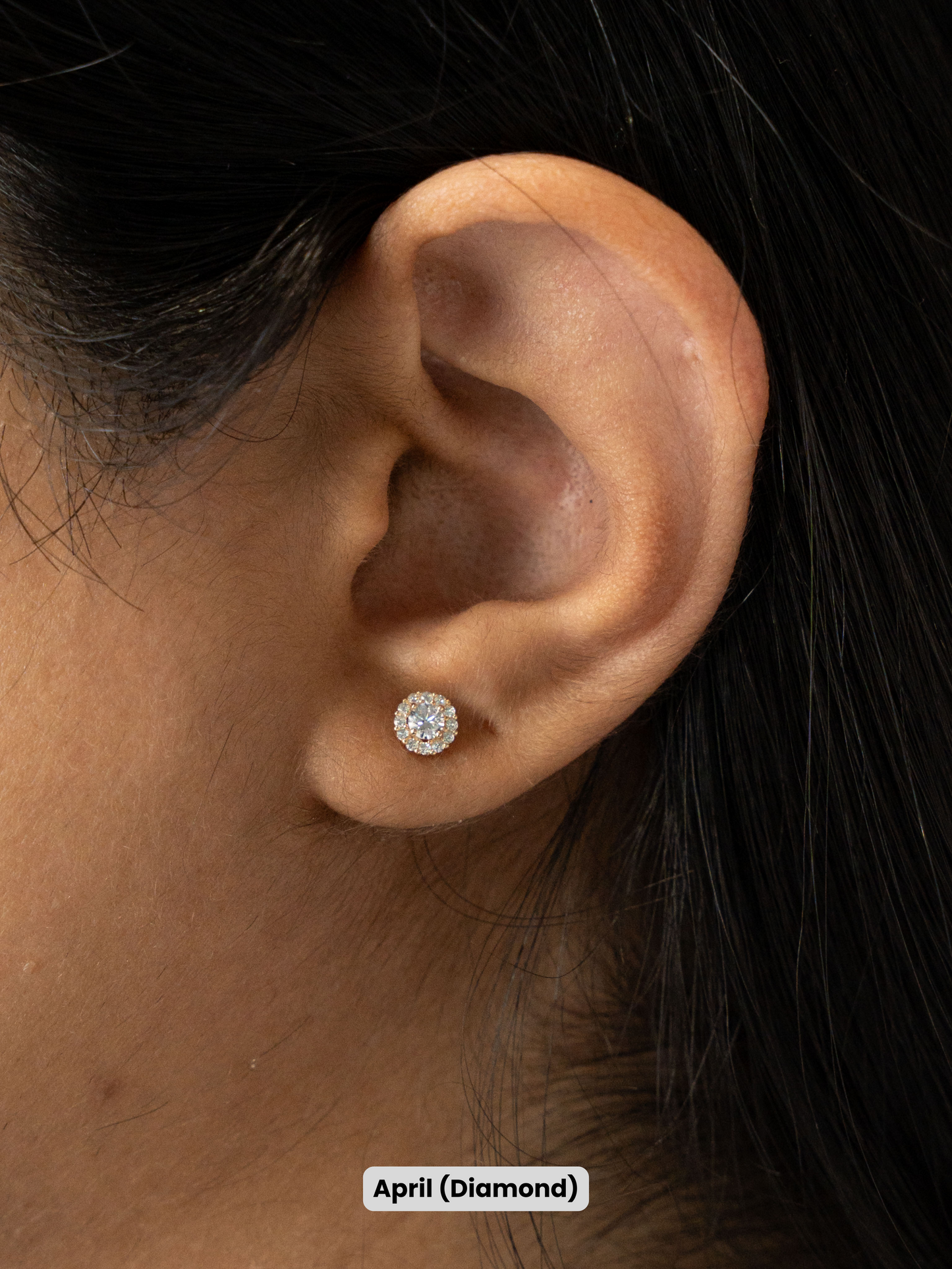 14k Gold Round Birthstone Earrings
