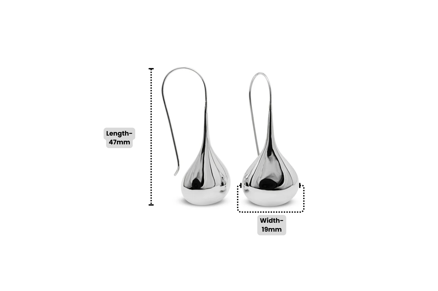 Sterling Silver Puffy Teardrop Earrings