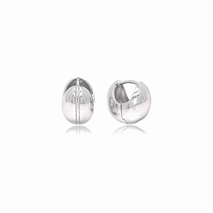 Sterling Silver Small Chunky Ball Huggies