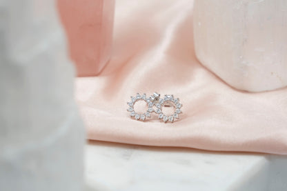 Sterling Silver Sun Halo Studs