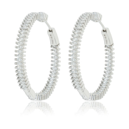 Sterling Silver Marquise Hoops