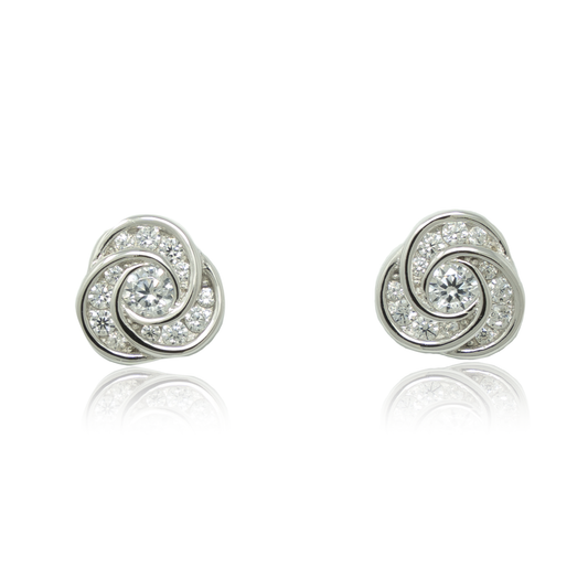 Sterling Silver Love Knot Studs