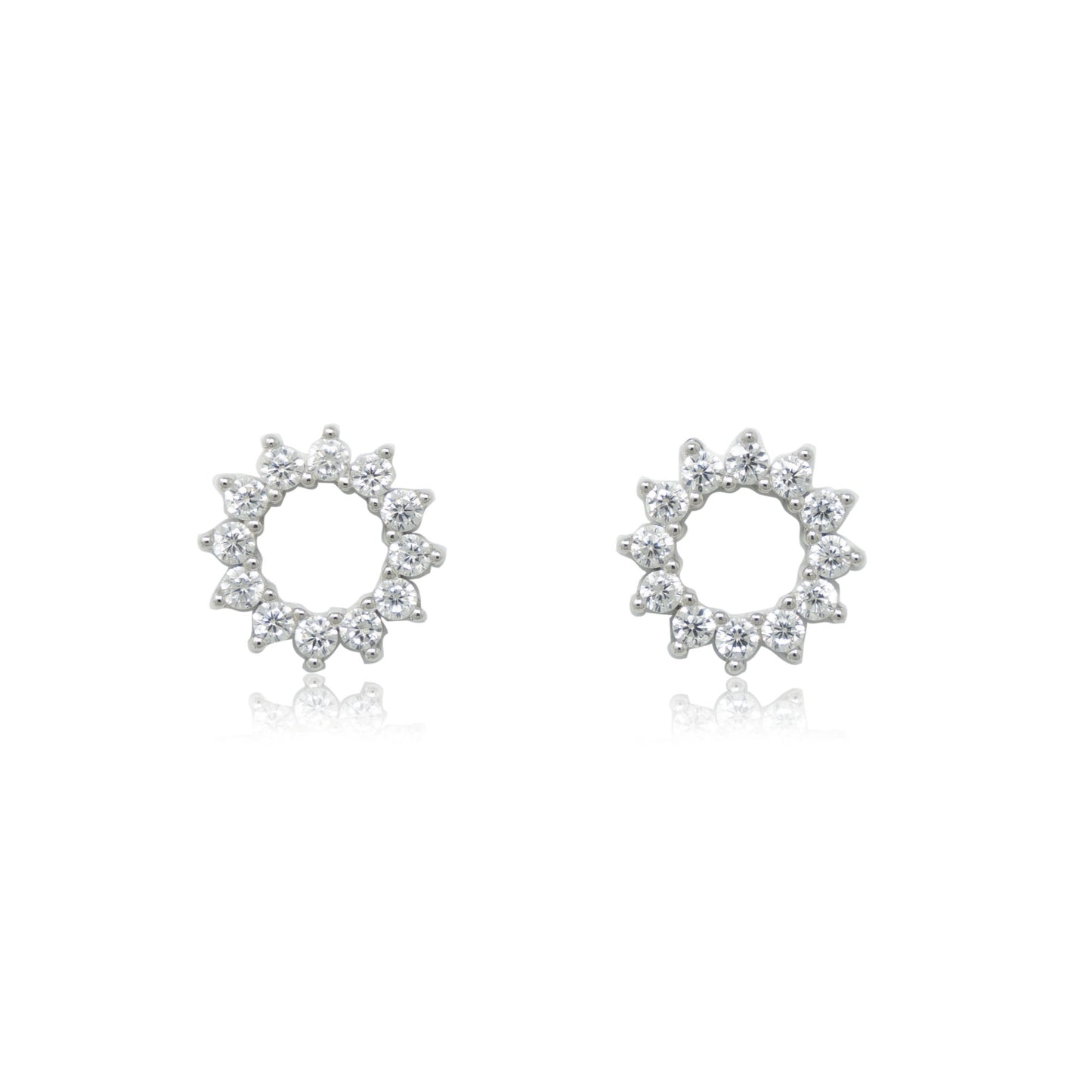 Sterling Silver Sun Halo Studs