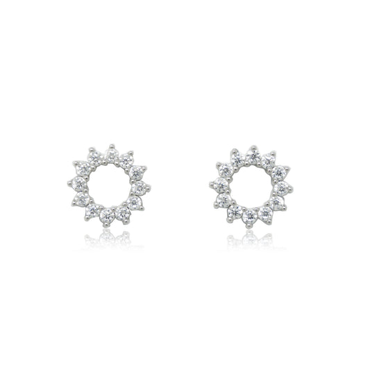 Sterling Silver Sun Halo Studs