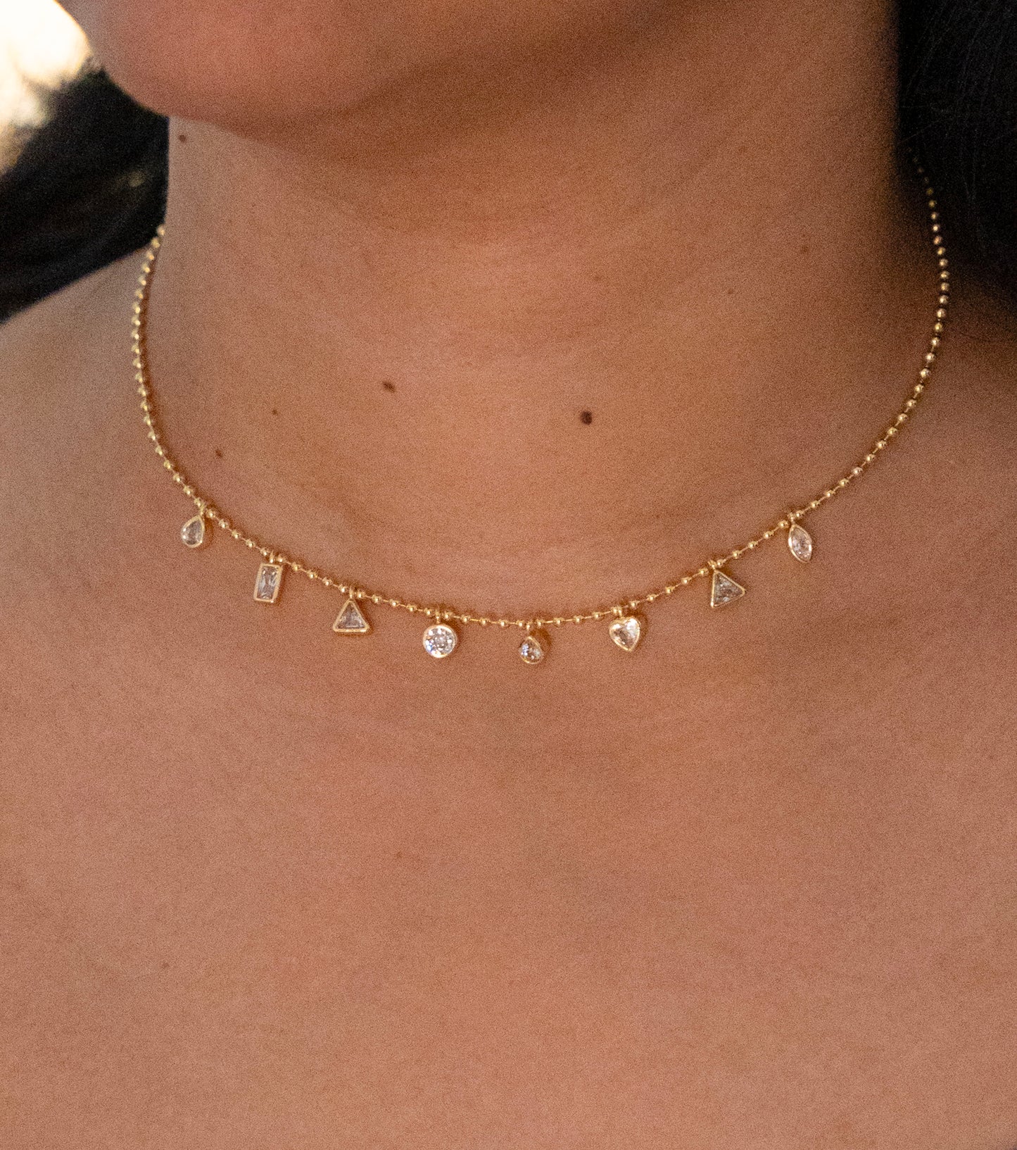 Gold Shapes Charm Necklace