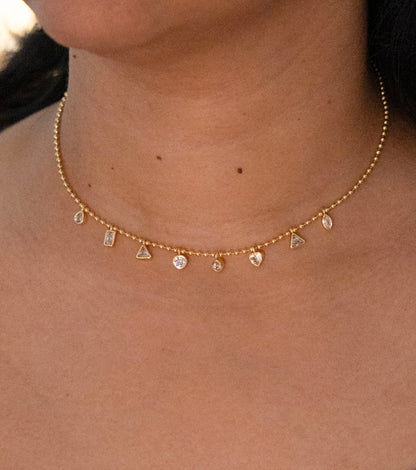 Gold Shapes Charm Necklace