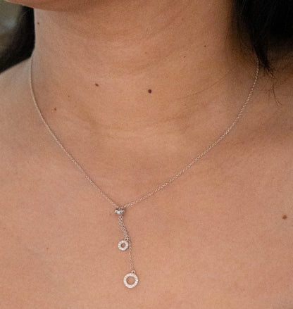 Sterling Silver Lariat Circle Necklace