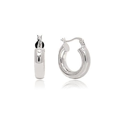 Sterling Silver Small Chucky Hoops