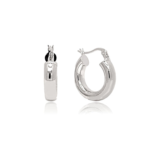 Sterling Silver Small Chucky Hoops